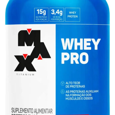Proteína Max Titanium Whey Pro Concetrado em pó sabor Morango x 1kg