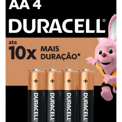 Pilha Alcalina Aa Pequena Duracell Com 4 Unidades