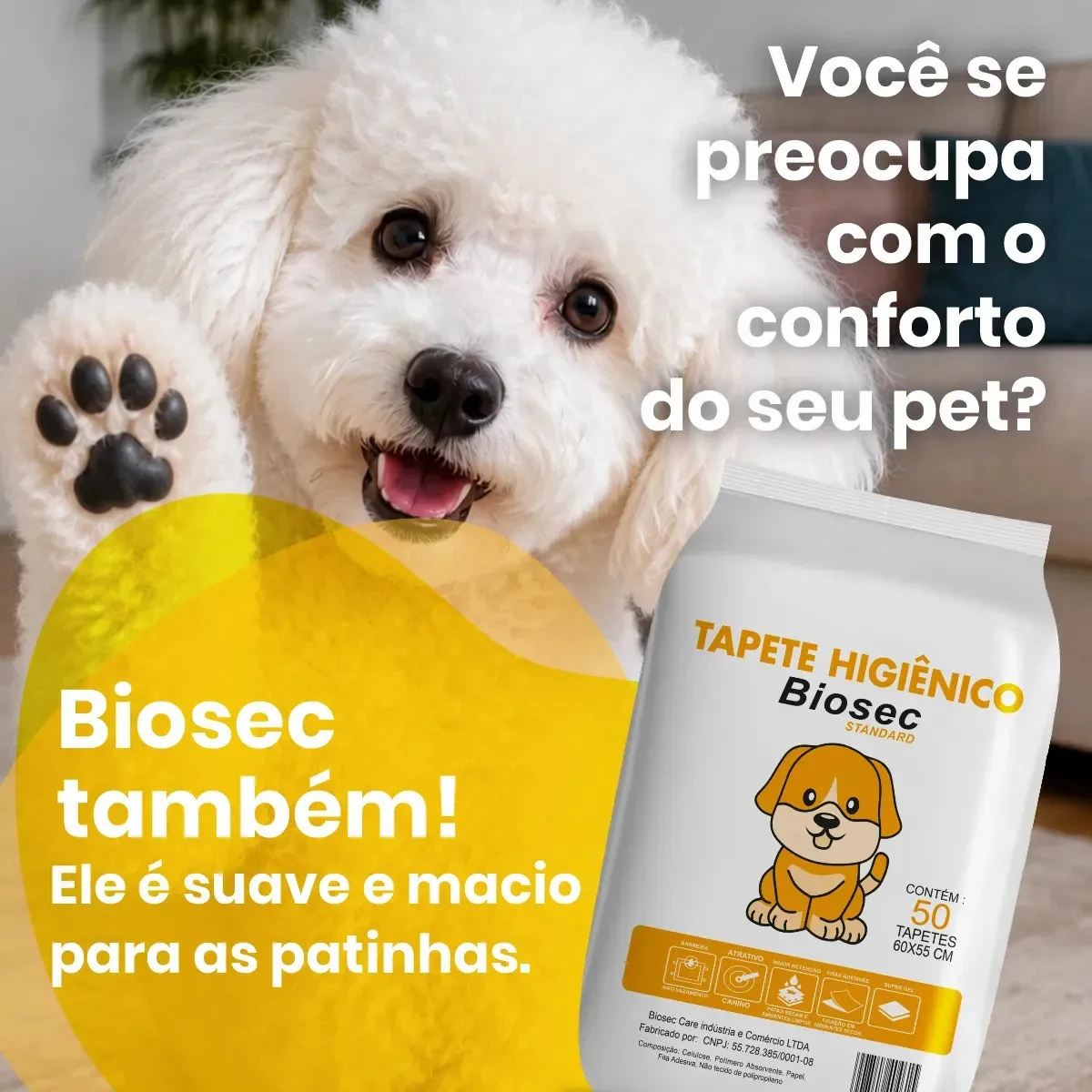 Tapete Higiênico para Cachorro 50 Unidades Biosec - outro ângulo - foto 4 de 4