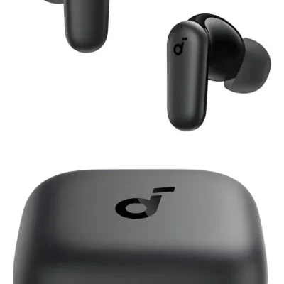 Fone de Ouvido Bluetooth 5.4 soundcore P30i da Anker, Cancelamento de Ruído Adaptativo, Graves Poderosos, 45H de Reprodução, Estojo 2-em-1 com Suporte para Celular, IP54, Fone sem fio TWS, Preto