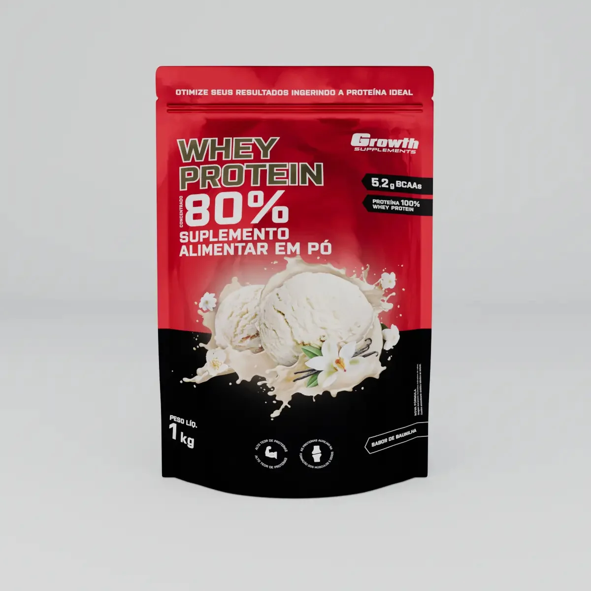 Proteína Growth Supplements Whey concentrado em - vista lateral - foto 2 de 4