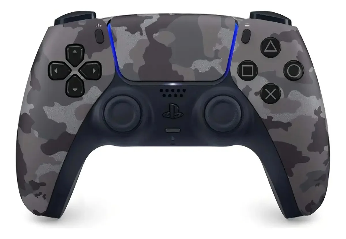 Joystick sem fio Sony Dualsense Control Ps5 Playstation, cor: cinza, camuflagem - Gray camouflage
