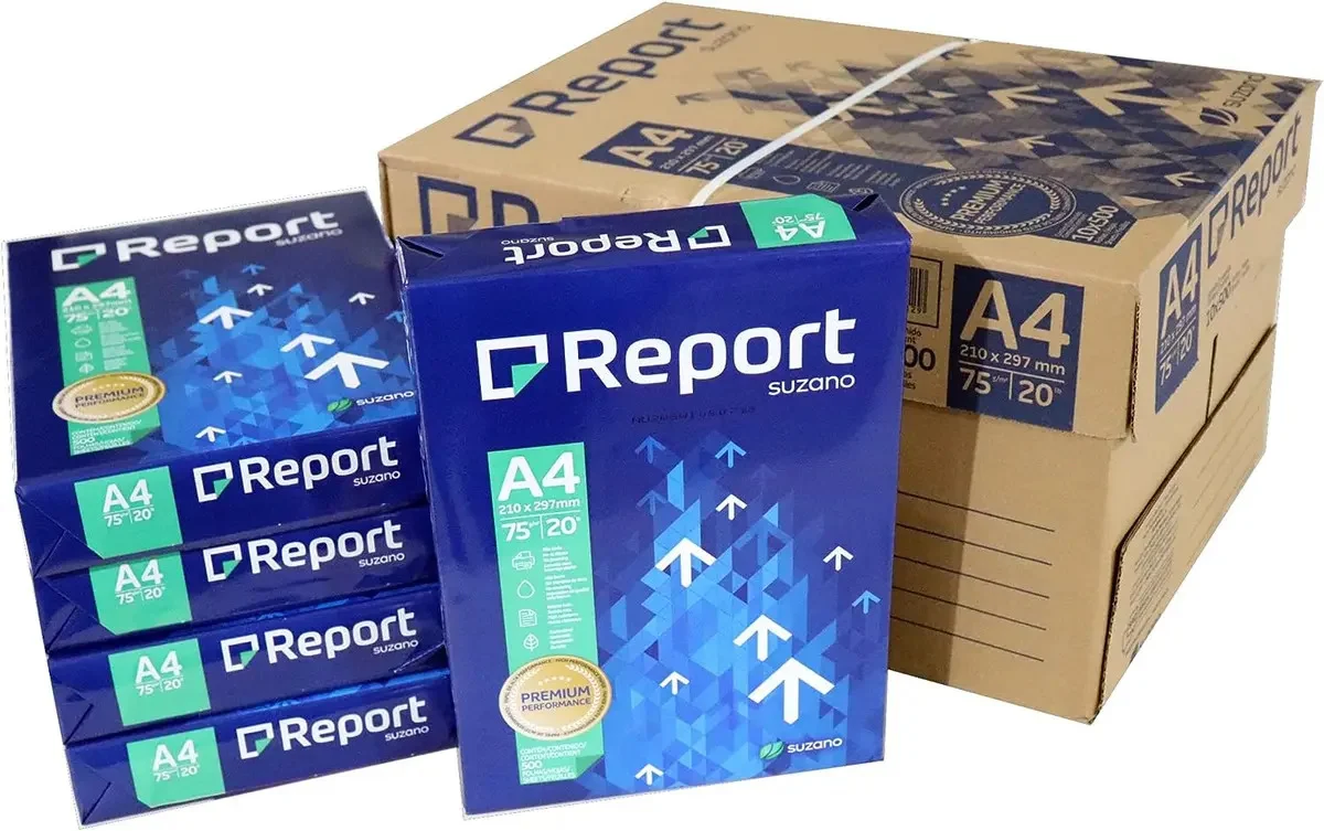 Caixa Papel Sulfite A4 Report 10 Resmas De 500 Folhas Kit - Branco