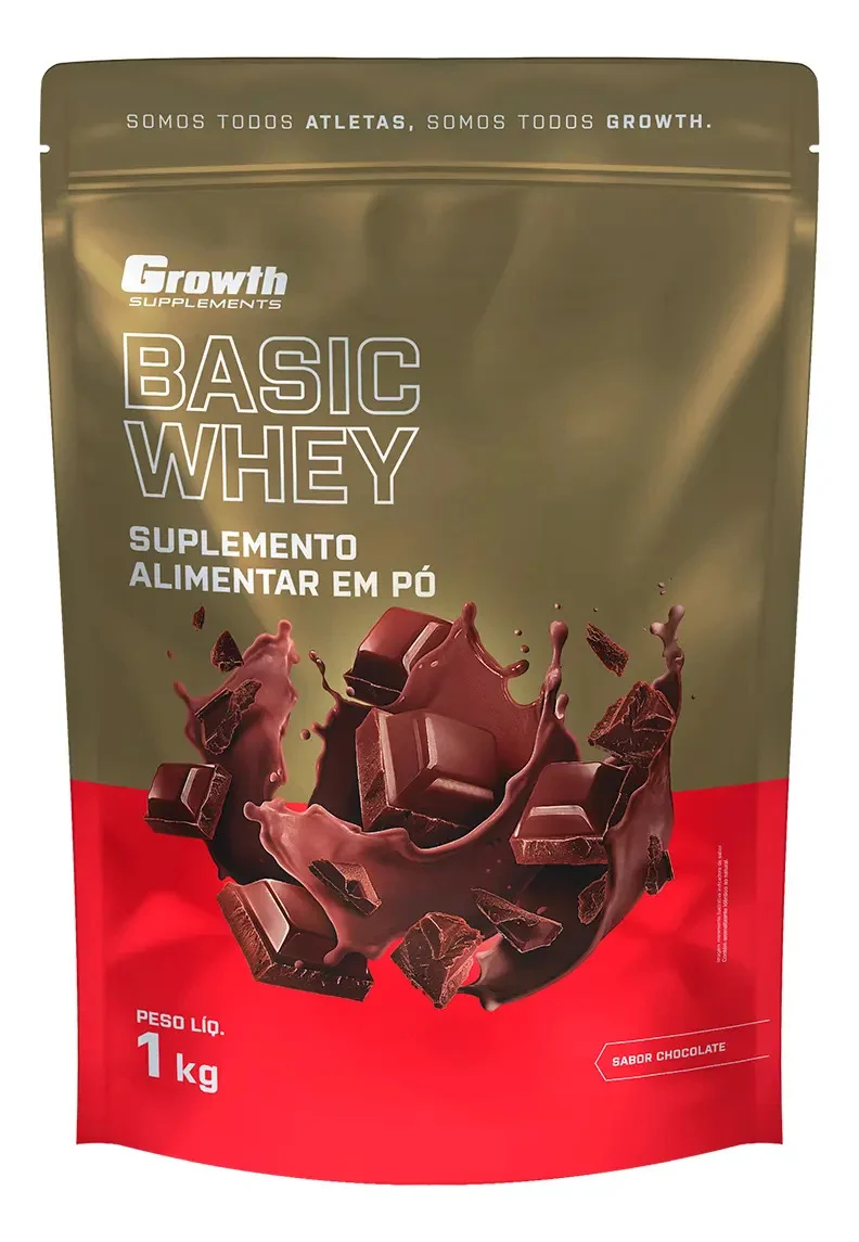 Proteína Growth Supplements Basic Whey em pó sabor Chocolate x 1kg