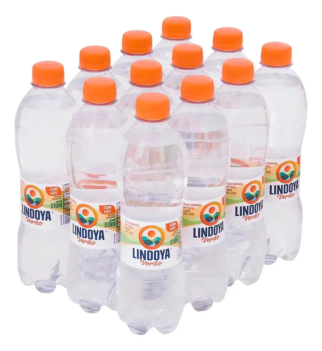Água Mineral Lindoya Verão Tradicional 500 ml c/Gás Kit com 12 unidades