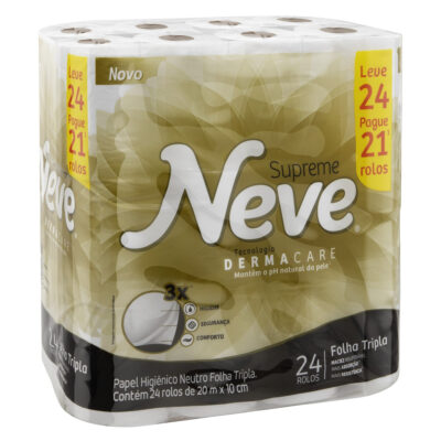 Papel Higiênico Supreme Folha Tripla 24 Rolos Neve Folha Tripla