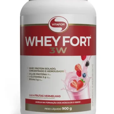 Suplemento Alimentar Whey Fort 3W Sabor Frutas Vermelhas 900g Vitafor