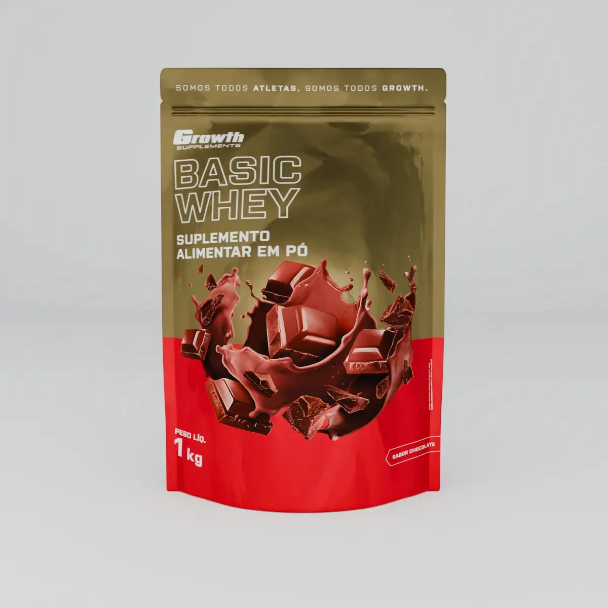 Proteína Growth Supplements Basic Whey em - vista lateral - foto 2 de 4
