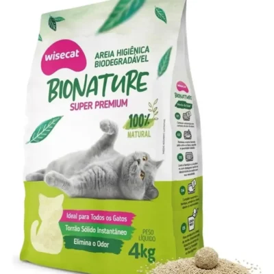 Areia De Mandioca Para Gatos Biodegradável Wisecat 4kg Bionature