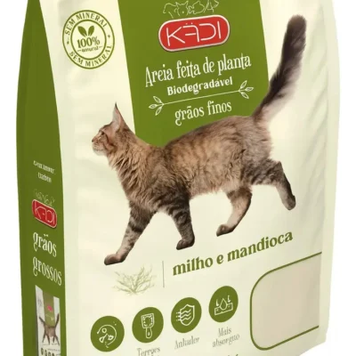 Areia Sanitária Kadi 4kg Grãos Finos Biodegradável Gatos, aquela areia que vira torroes