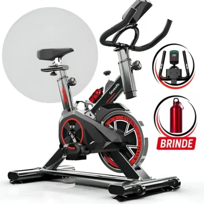 Bicicleta Ergométrica Bike Spinning 6kg Sensação Inércia Fitness Preto E Vermelho Sevenfit Para Cardio