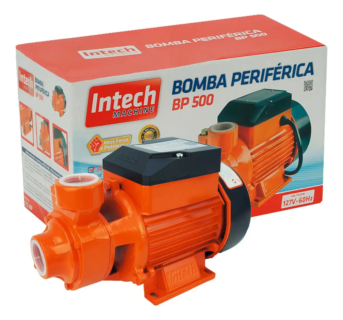 Bomba D´água Periférica 1/2 Hp Bp500 Intech Machine Cor Laranja Frequência 60 Hz
