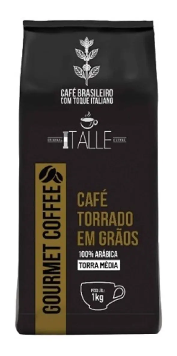 Cafe Graos Torrado Torra Media Arábica Em Grãos 1kg Gourmet - Cafe Italle Cafe Torra media Graos