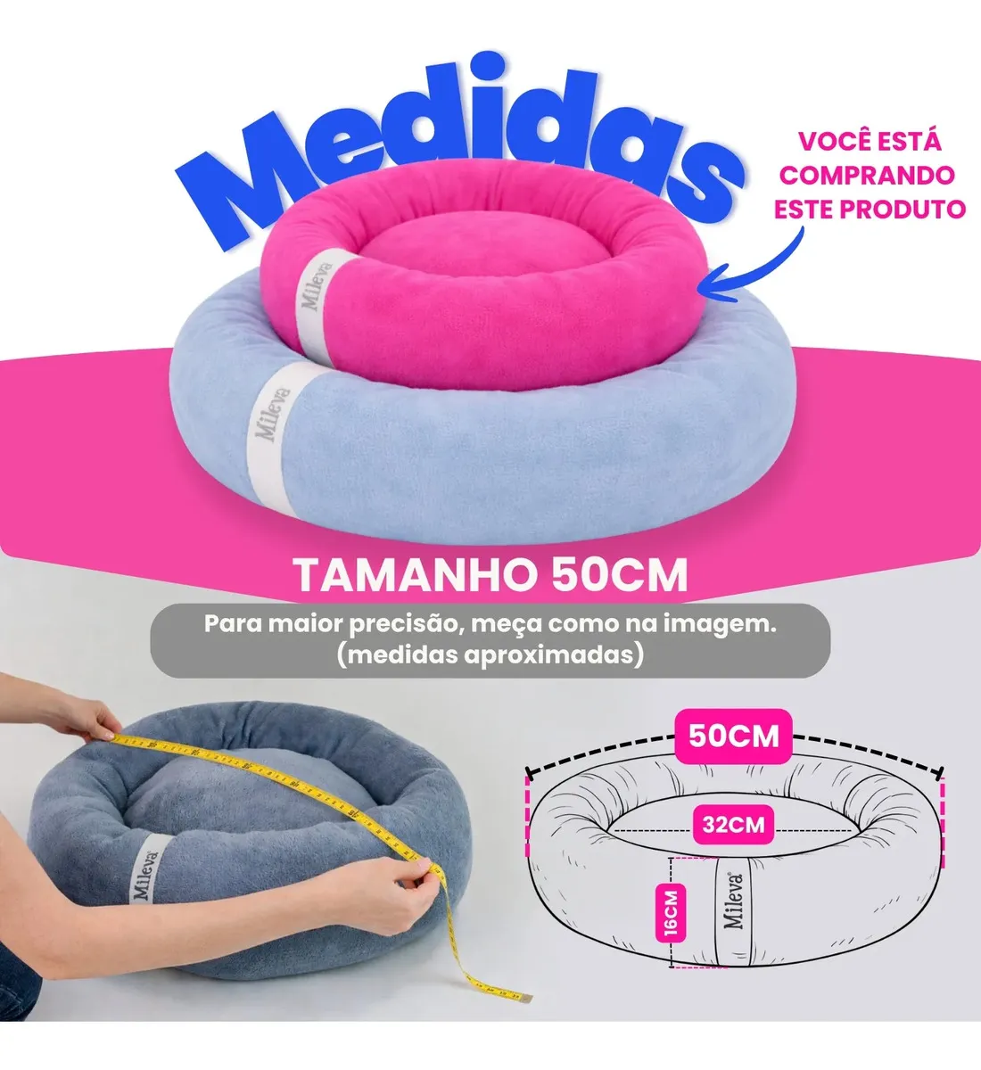 Cama Gato Nuvem Caminha Pet Redonda Mileva Store - detalhes - foto 3 de 4