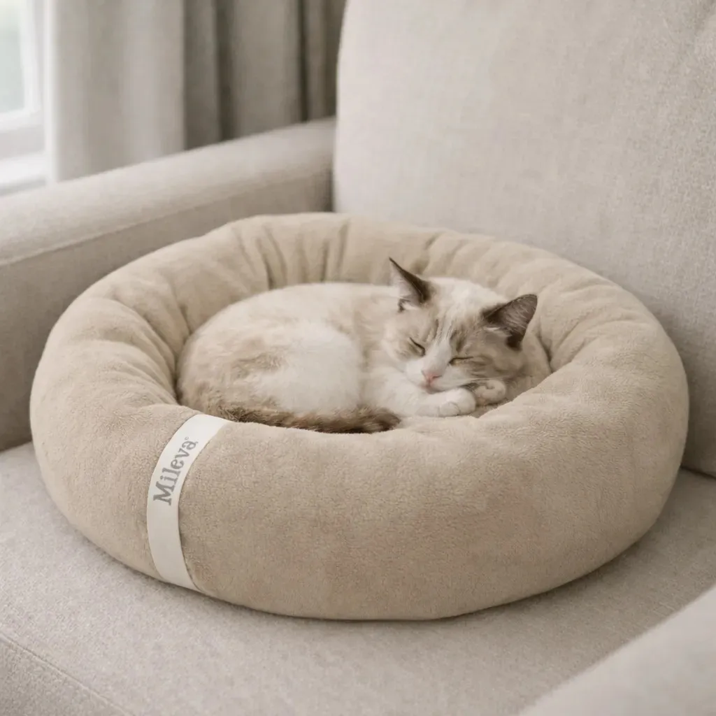 Cama Gato Nuvem Caminha Pet Redonda Ninho Soft Macia 50x50cm Cor Bege - Mileva Store Cama nuvem, Caminha macia