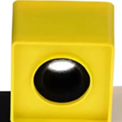 Canopla Microfone Acrilico AB Amarelo quadrado c/esponja
