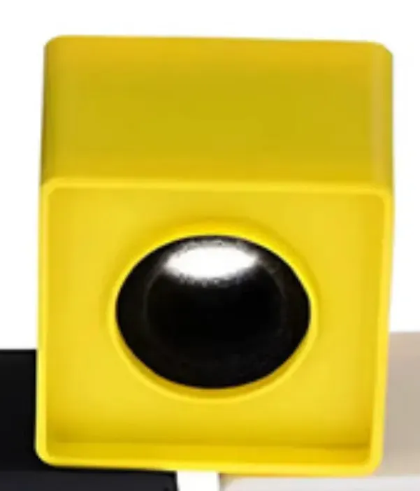 Canopla Microfone Acrilico AB Amarelo quadrado c/esponja - Canopla de microfone