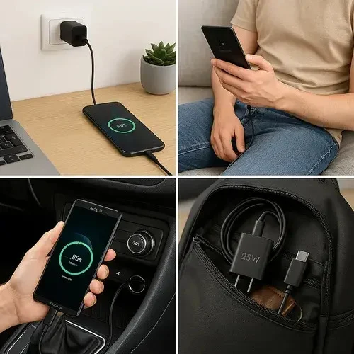 Carregador Super Rápido 25w Para Samsung DTimp - em uso - foto 5 de 5