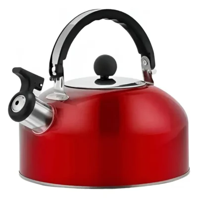Chaleira Inox 2 Litros Com Apito - Aço Inox Cor Vermelho
