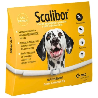 Coleira Antiparasita Scalibor 65 cm Proteção 4 Meses Pulgas e Mosquitos