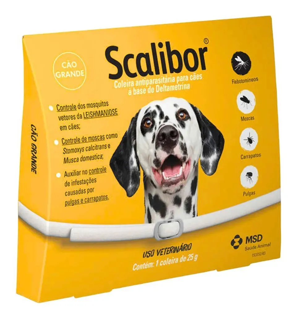 Coleira Antiparasita Scalibor 65 cm Proteção 4 Meses Pulgas e Mosquitos - Branco