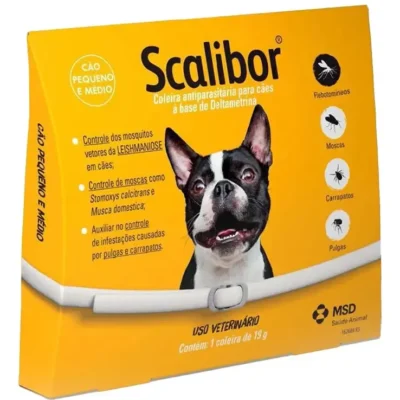 Coleira Antiparasitária Scalibor 48cm Cães Pulgas Carrapatos MSD