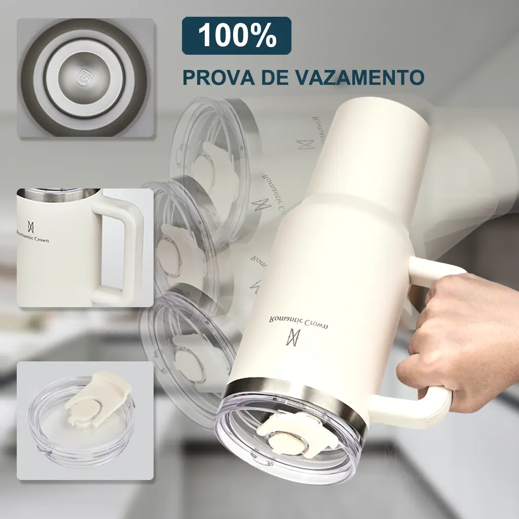 Copo Térmico Gigante 1,2l Inox Com Romantic Crown - detalhes - foto 3 de 4