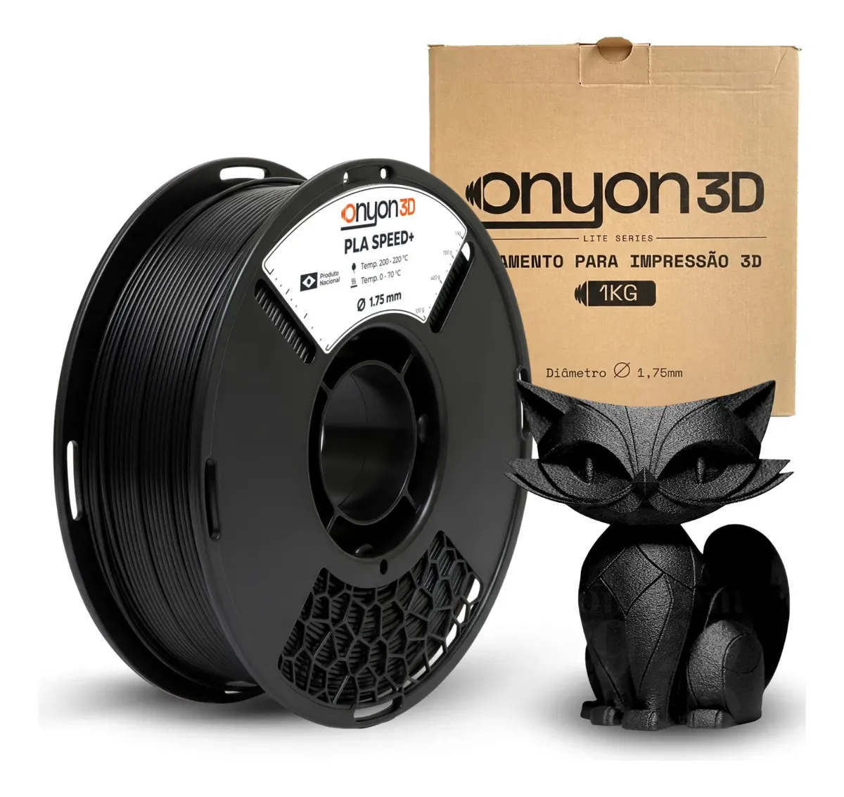 Filamento Pla Plus 1kg Impressão 3d Nacional - Cores Cor Preto - Filamento Pla Plus 3D Impressora