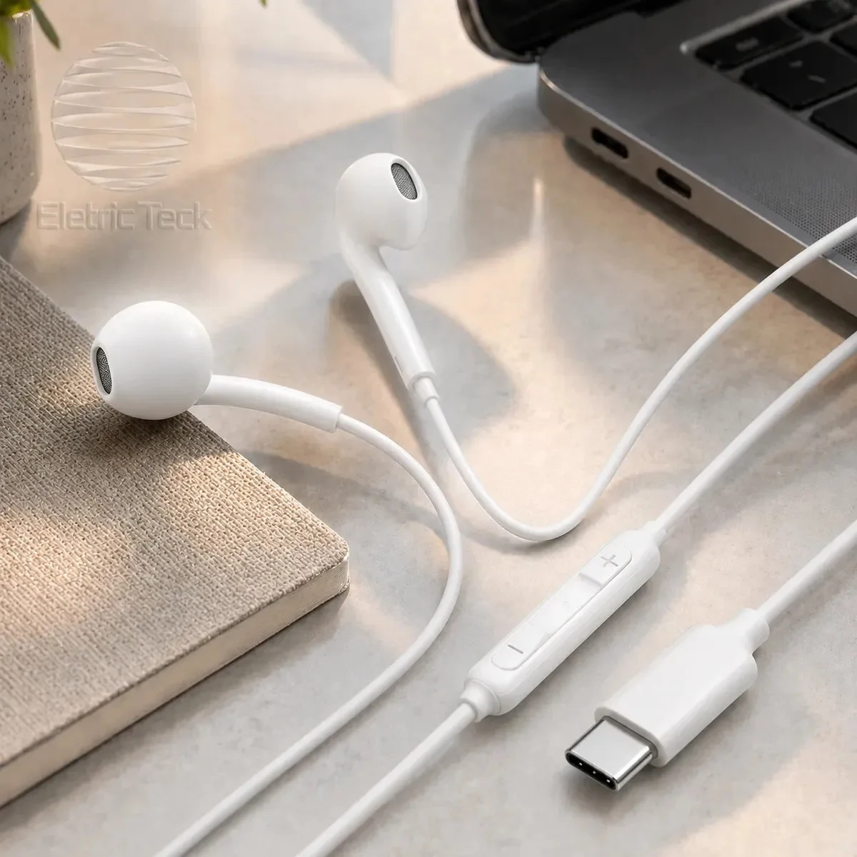 Fones De Ouvido Usb-c Tipo C ELETRIC TECK - vista lateral - foto 2 de 4