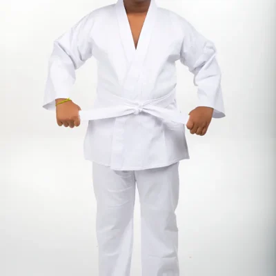 Kimono Infantil Kids + Faixa Judô Jiu Jitsu Haganah Cor Branco Tamanho M000