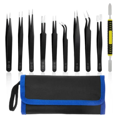 Kit 10 Pinças Antiestáticas Jogojunto ESD Eletrônica Solda