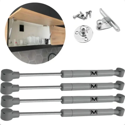 Kit 4 Pistão A Gás 100n Amortecedor Armário Cozinha Moveis Porta de Elevação Abre para Cima