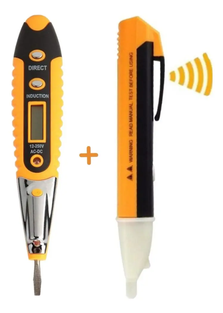 Kit Eletrica Chave Teste Digital + Caneta Detectora Tensão 1 - B Basto Genérica