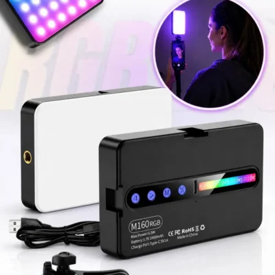 Luz De Preenchimento Led Rgb Para Foto Vídeo Recarregável Iluminador Portátil Retangular Ring Light