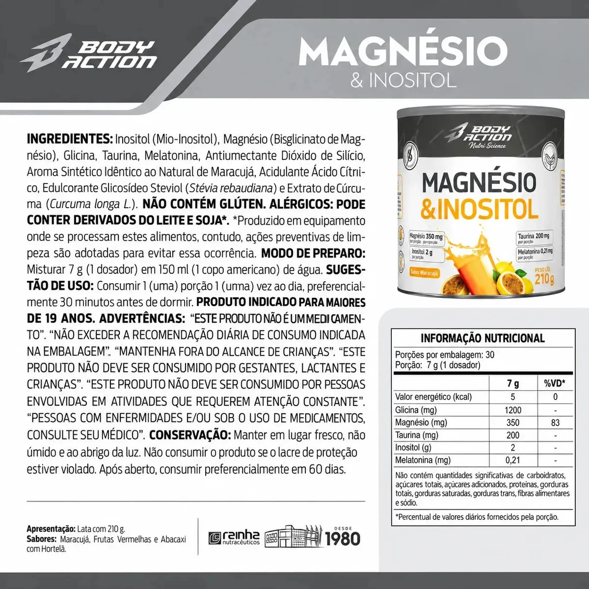 Mineral/Vitamina Bodyaction Nutri Science Magnésio E - outro ângulo - foto 4 de 4