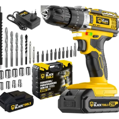 Parafusadeira E Furadeira Impacto The Black Tools Tb-21pw 3/8 Cor Amarelo Frequência 50/60 Hz