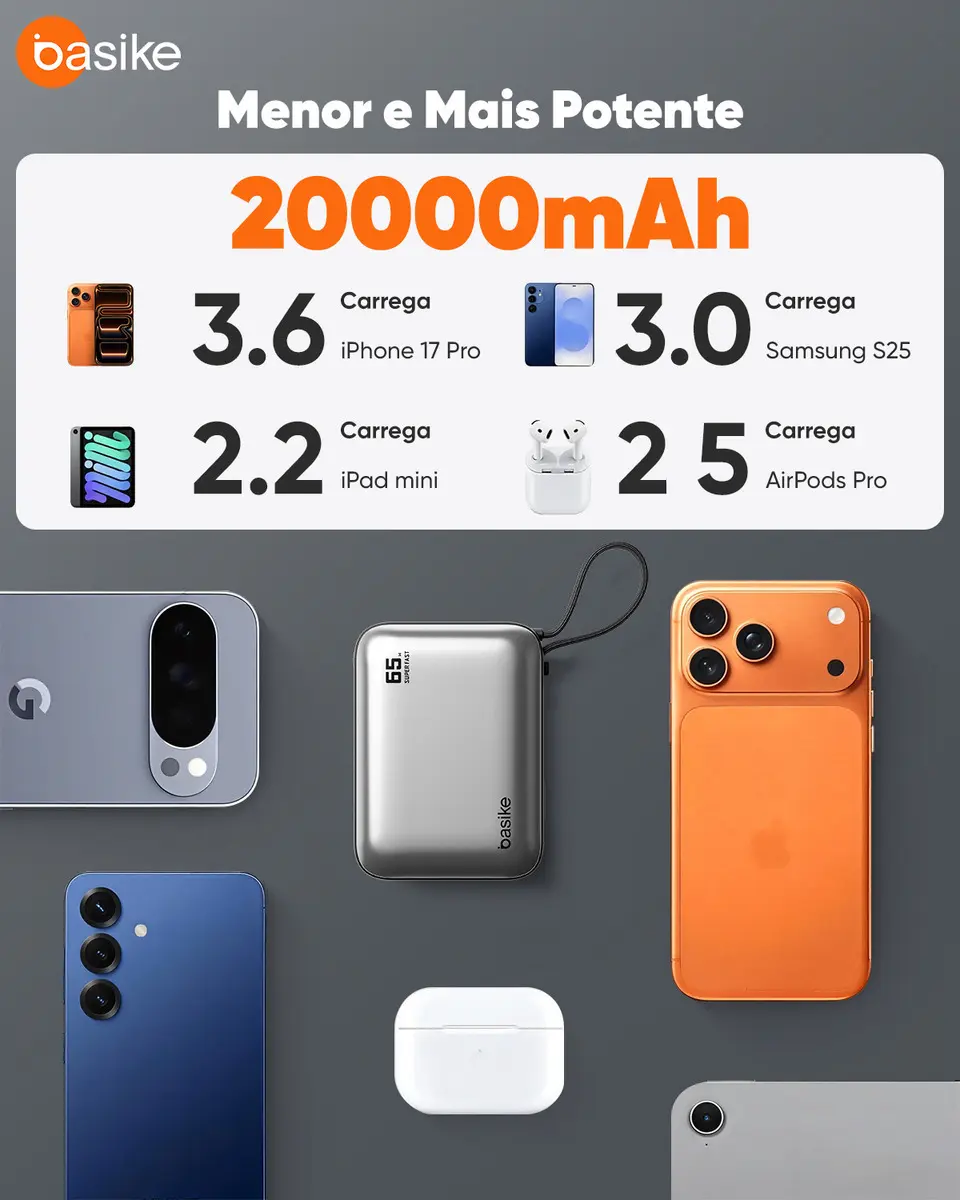 Power Bank Basike 20000mAh para Notebook - outro ângulo - foto 4 de 6
