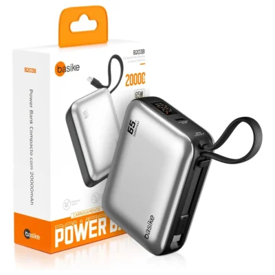 Power Bank Basike 20000mAh para Notebook e Celular com Cabo USB-C 65W