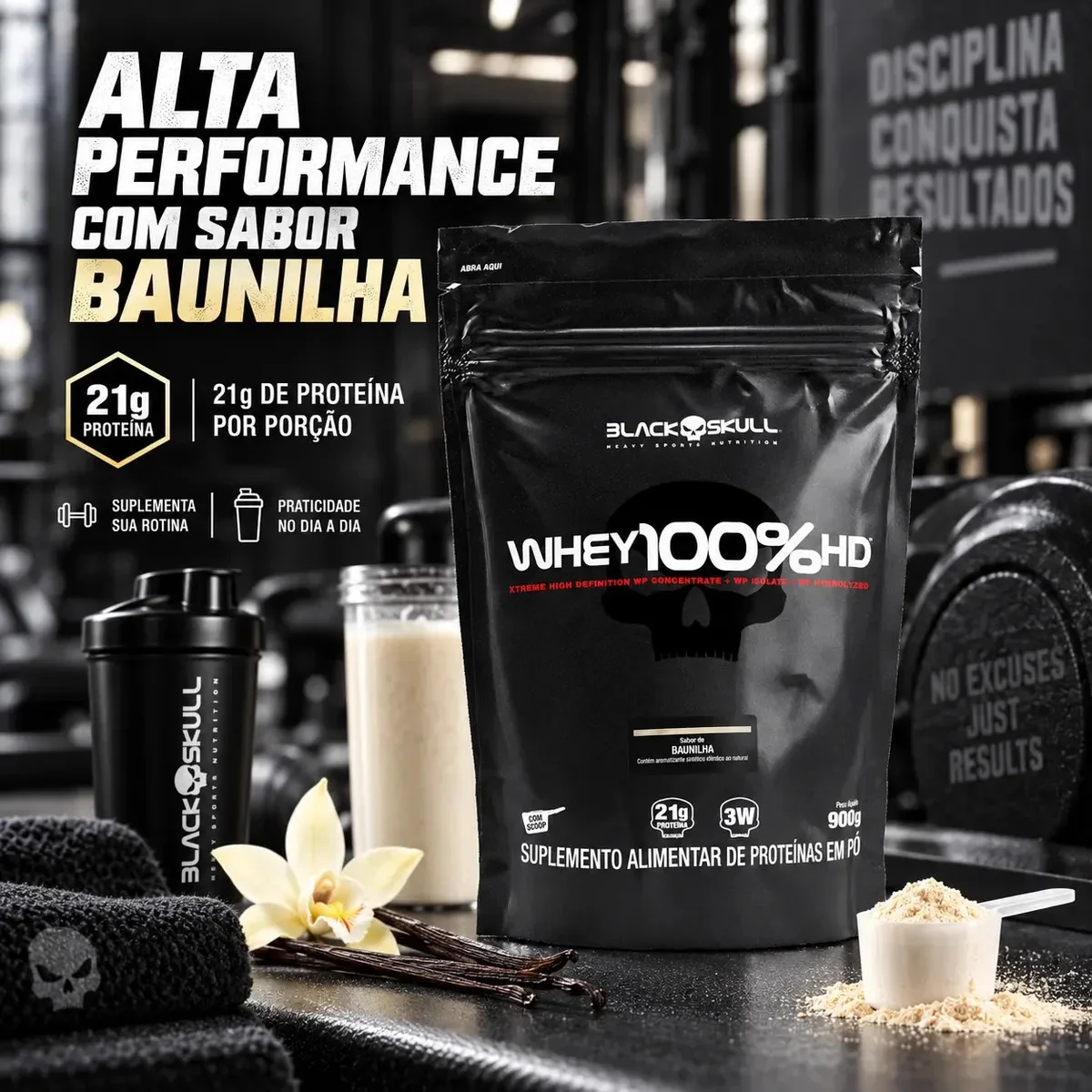 Proteína Black Skull Whey 100% HD - outro ângulo - foto 4 de 4