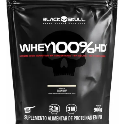 Proteína Black Skull Whey 100% HD em pó sabor Baunilha x 900g