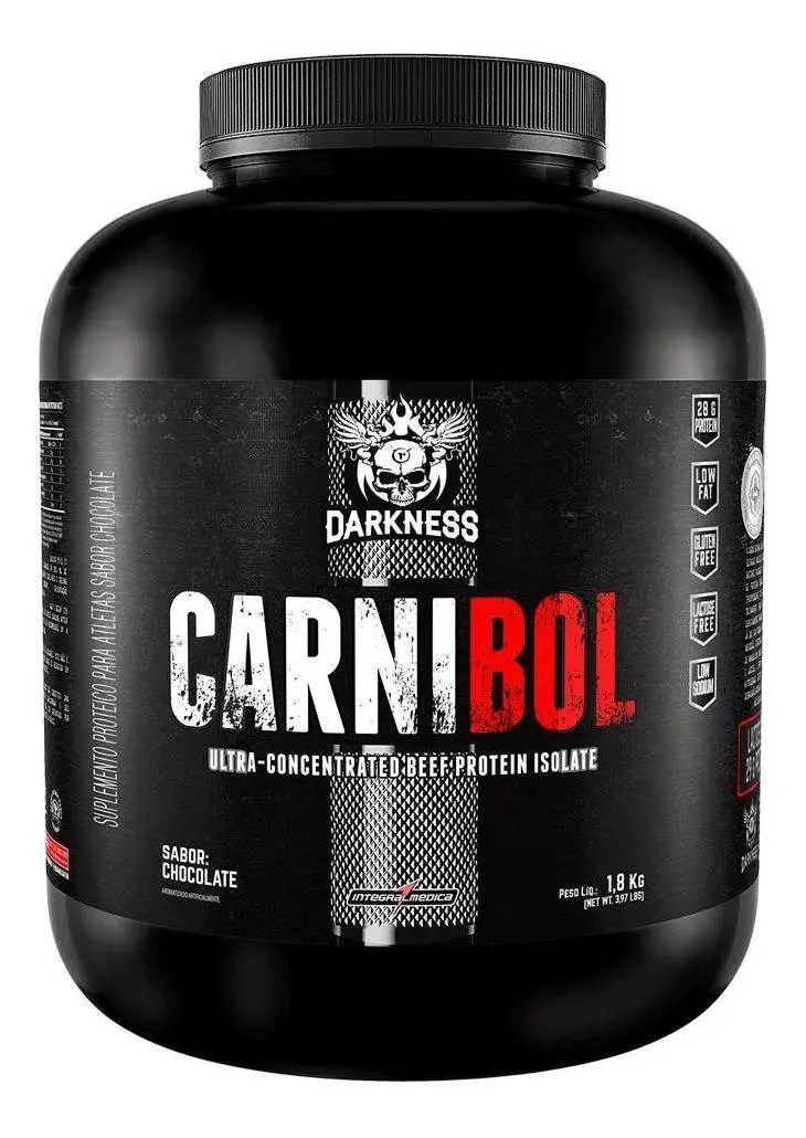 Proteína Darkness Carnibol Beef em pó sabor Chocolate x 1.8kg
