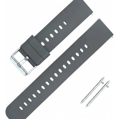 Pulseira 22mm Silicone Wawe Para Relogio Smartwatch C/ Pinos Cor Cinza