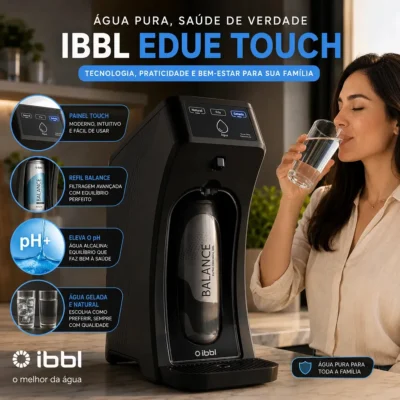 Purificador Água Gelada E Natural IBBL E-due Painel Touch Bivolt Com Ação Bacteriostática Eleva Ph Reduz Acidez Alcalino