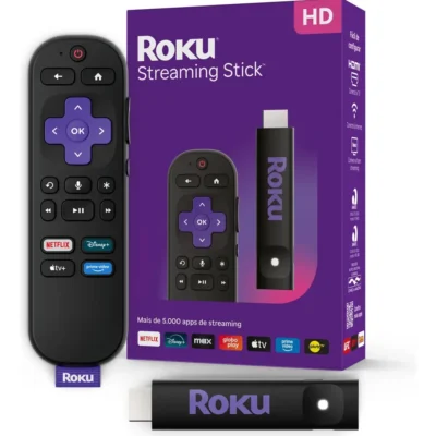 Roku Streaming Stick 2025 Para Tv Hd/fhd Controle Por Voz Preto De Voz 3ª geração 3840BR