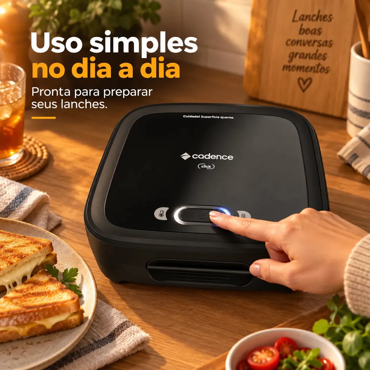 Sanduicheira Elétrica Cadence SAN400 Preta - outro ângulo - foto 4 de 4