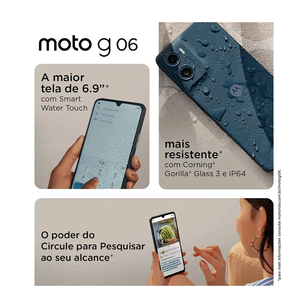 Smartphone Motorola Moto G06 - 256gb - detalhes - foto 3 de 4