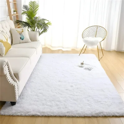 Tapete 2x1,5 Sala Peludo Quarto Cores Variadas Cor Branco Desenho Do Tecido Pelo Alto