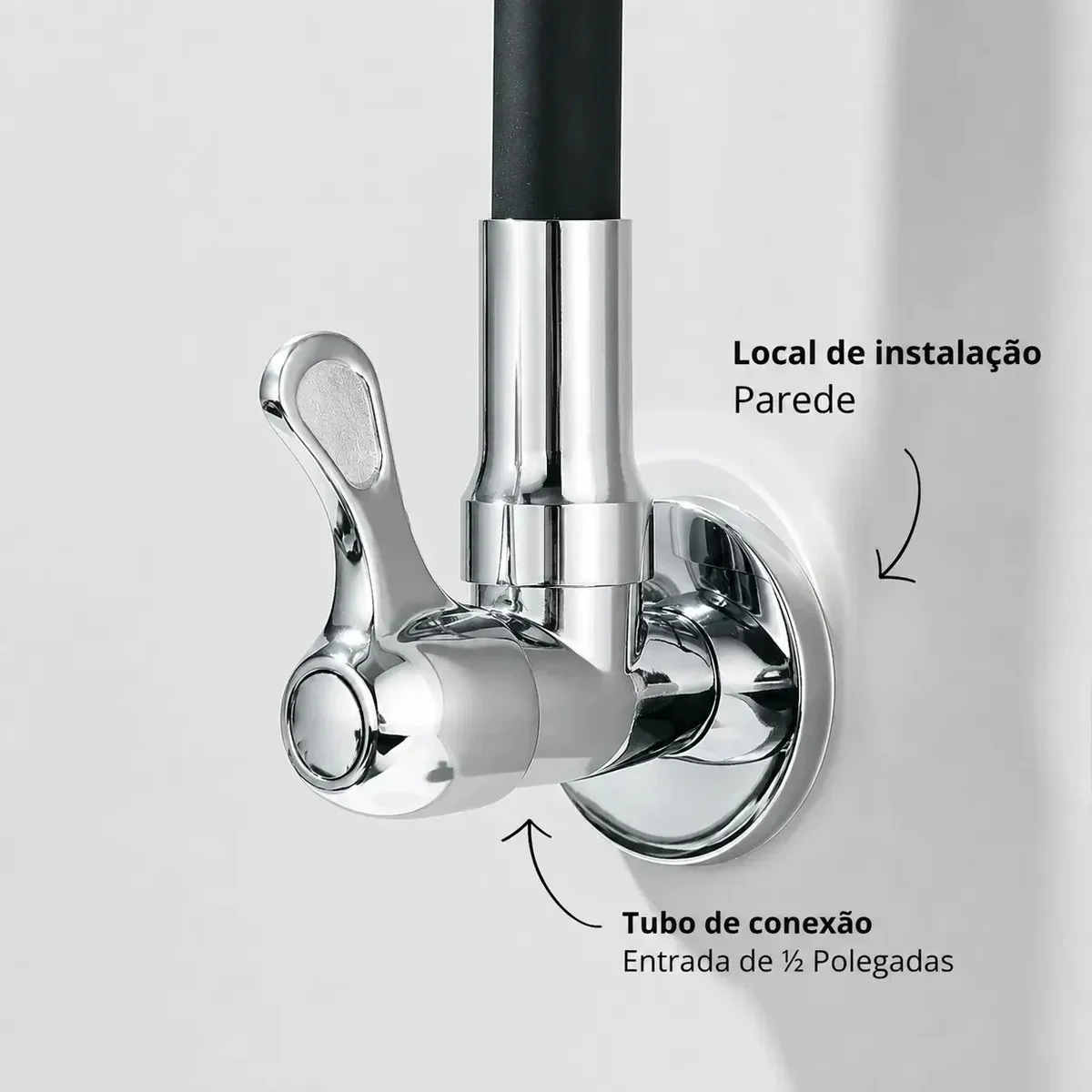 Torneira Gourmet Luxo Flexível Cozinha Parede Camperluz - outro ângulo - foto 4 de 4