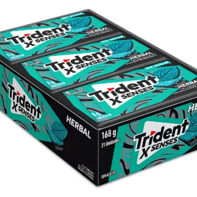 Trident Chiclete Sabor Herbal Sem Açucar 21 unidades de 8g