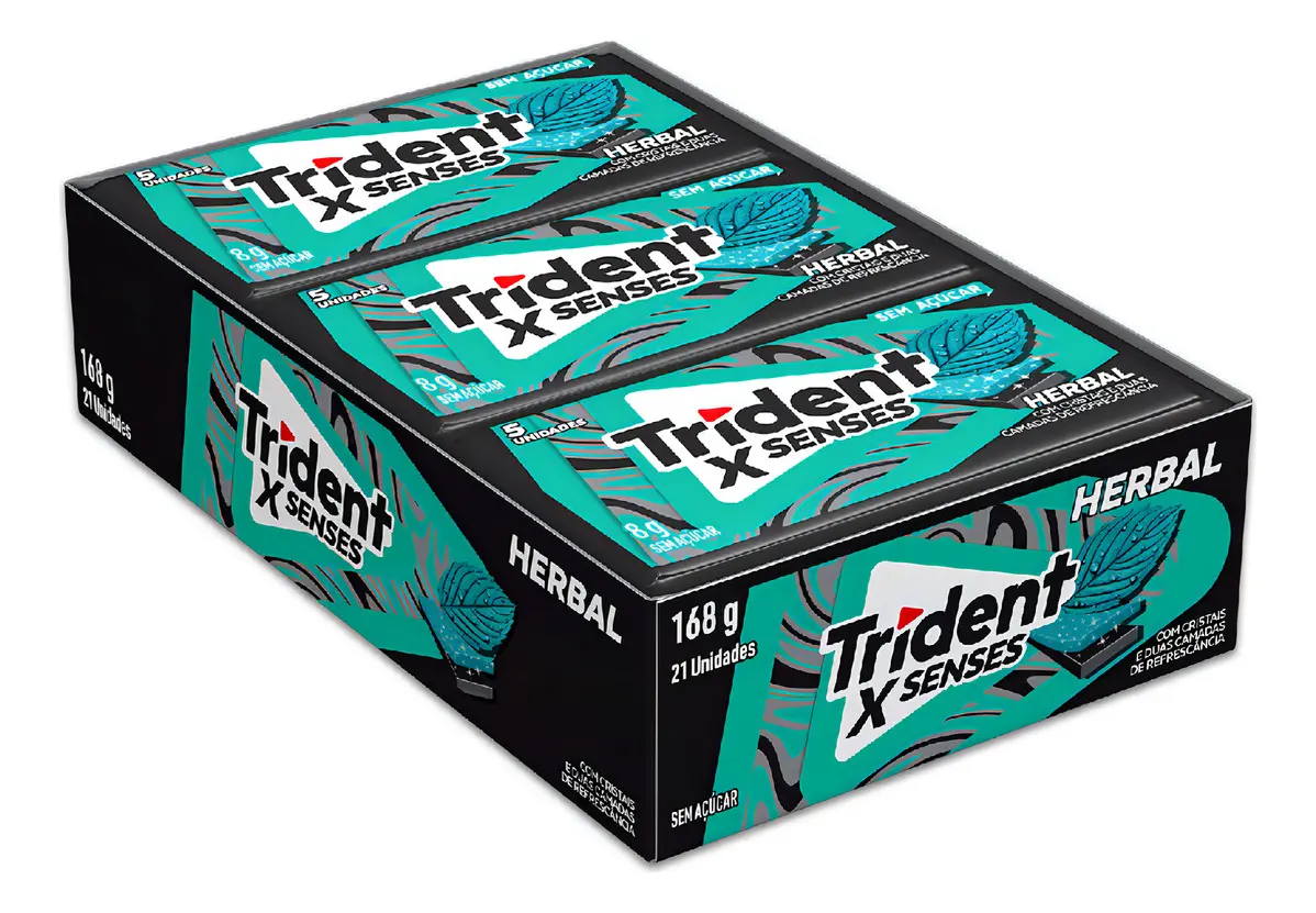 Trident Chiclete Sabor Herbal Sem Açucar 21 unidades de 8g